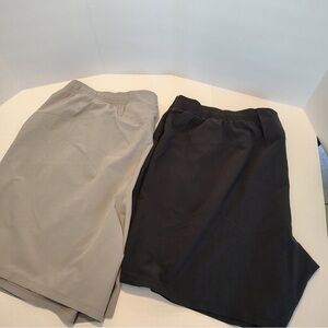 2 Zella Mens Athletic Shorts 2XL Gray And Black Elastic Waist Drawstring Pockets